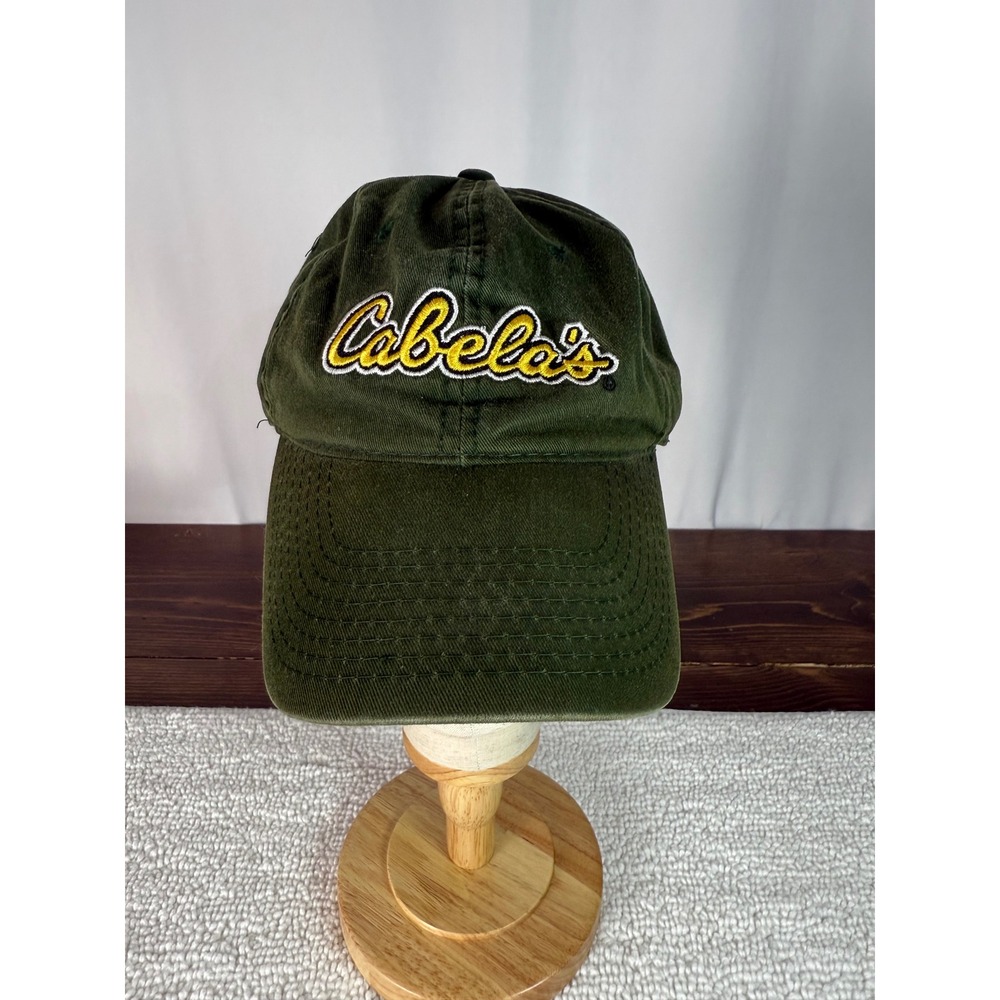Cabelas Olive Green Embroidered Logo Baseball Cap Casual Dad Hat